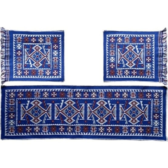 Elmass 3'lü Oto Koltuk Kilim Set - Çift Taraflı - Yıkanabilir - Mavi Oto Koltuk Minderi Fiyatı