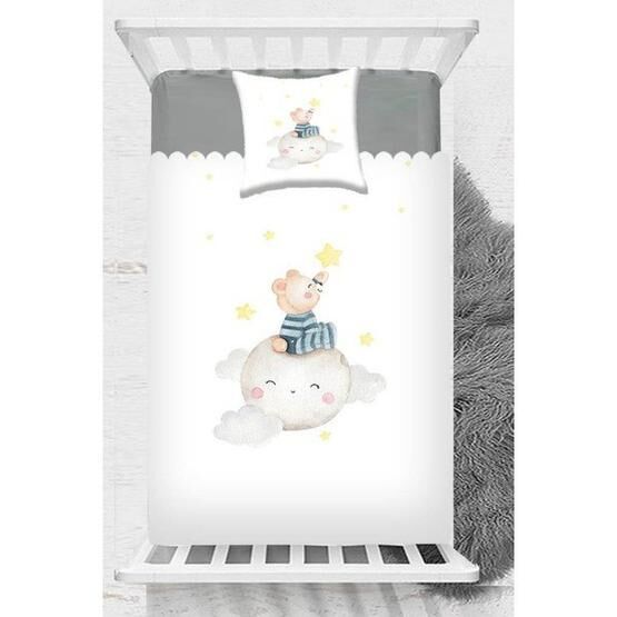 Else Halı Else Ay Yıldız Uykucu Ayıcıklı Desenli Beyaz Bebek Odası Abajur Masa Lambası