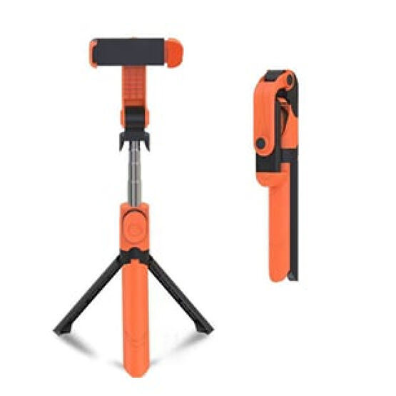 ELSE NİPPON Bluetooth Kumandalı Selfie Çubuğu - Monopod - Tripod Vlog Telefon Tutucu Turuncu Selfie - Özçekim Çubuğu Fiyatı