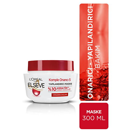 ELSEVE Komple Onarıcı 5 Yıpranmış Saçlar Için Keratinxs Içeren Yapılandırıcı Maske 300 ml Saç Bakım Maskeleri & Serumlar & Spreyler Fiyatı