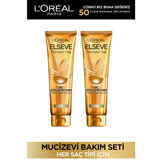 ELSEVE Mucizevi Yağ Saç Güzelleştirici Krem 150 ml - Her Saç Tipi 2li Set