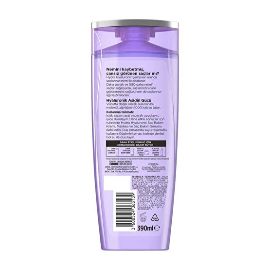 Elseve Şampuan 390 ml Hydra Hyaluronic Nem Dolduran