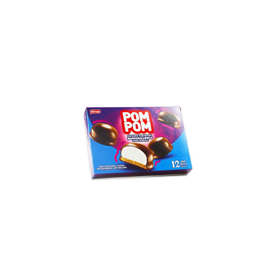Elvan Pompom Sütlü Çikolata Kaplı Marshmallowlu Bisküvi 156 Gr. 12 Adet (1 Paket) Çikolata ve Gofret Fiyatı