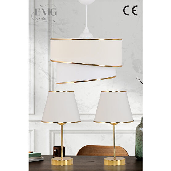 Emg DesiGn Kumaş Galaksi Modern Pasta Tekli Ve 2 Li Gold Abajur Seti Abajur Fiyatı