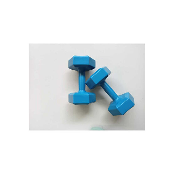 EMH SPOR 2kg X 2 Adet Köşeli Vinyl Kaplı Mavi Dambıl Ağırlık Seti Dambıllar & El / Ayak Ağırlıkları Fiyatı