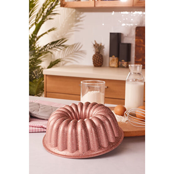 Emsan Arya 24 cm Döküm Kek Kalıbı Golden Pink Kek Kalıpları Fiyatı