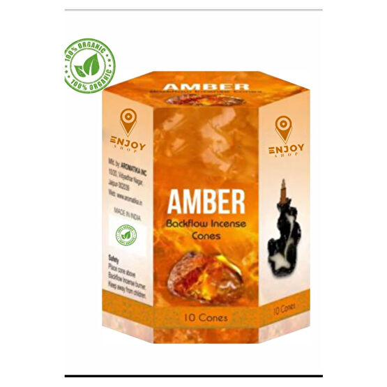 ENJOY SHOP Amber Kokulu Geri Akışlı Tütsü Konikleri Backflow 10 Adet / Pieces