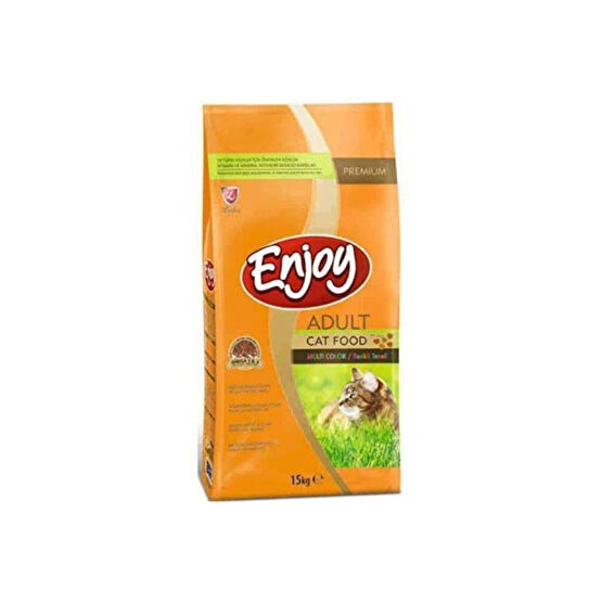 Enjoy Tavuklu Yetişkin Çok Renkli Kedi Maması 15 Kg