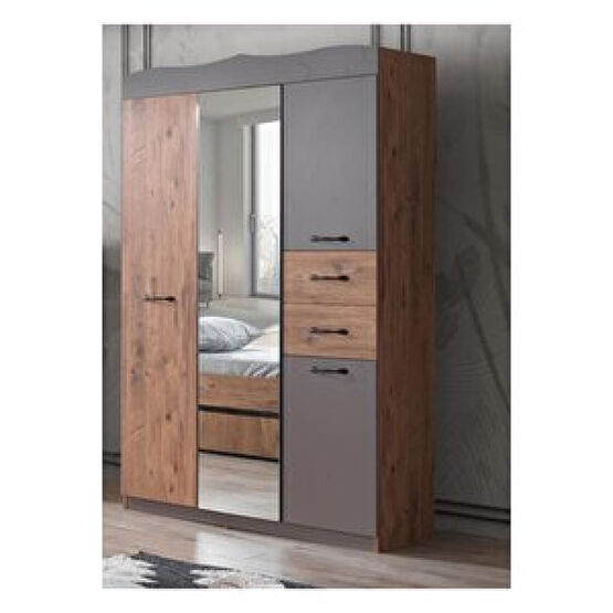 Erezoğulları Aynalı 3 Kapılı 2 Çekmeceli Gardırop Elbise Dolabı 130x50x210cm Bebek Odası Gardırop Fiyatı