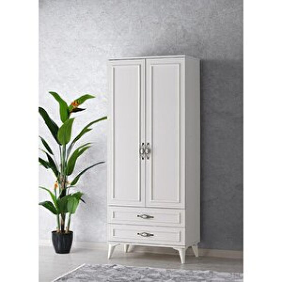 Erezoğulları Irmak 2 Kapılı 2 Çekmeceli Gardrop Elbise Dolabı 80x48x195cm Bebek Odası Gardırop Fiyatı