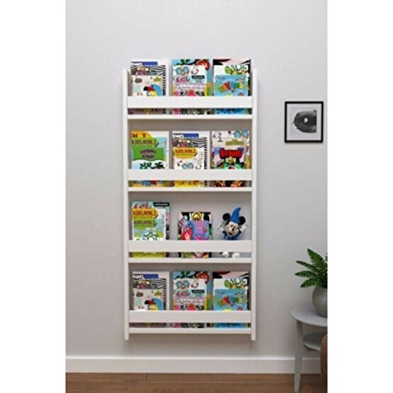 Ersa Wood Montessori Kitaplık Eğitici Çocuk Kitaplığı 4 Raflı %100 Mdf Ranza Fiyatı