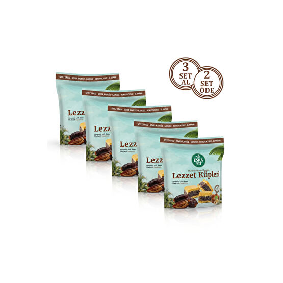 Eskafit Şekersiz Hurmalı Fındıklı Mamul (1 SET = 5 PAKET)