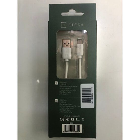 Etech Type-C To USB Şarj & Data Kablosu Cep Telefonu Şarj Cihazı Fiyatı