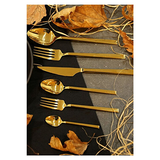 Eterno 30 Parça Titanyum Gold Çatal Kaşık Takımı ( Bıçaksız) Çatal / Kaşık / Bıçak Takımları Fiyatı