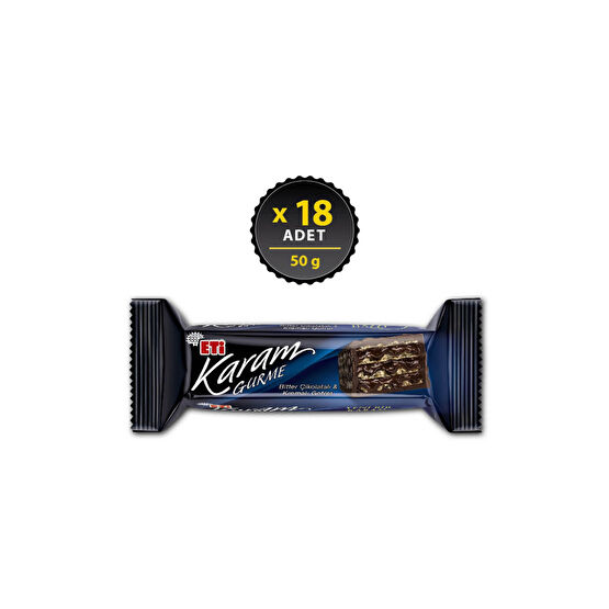 Eti Karam Gurme Bitter Çikolatalı Gofret 50 g x 18 Adet Çikolata ve Gofret Fiyatı