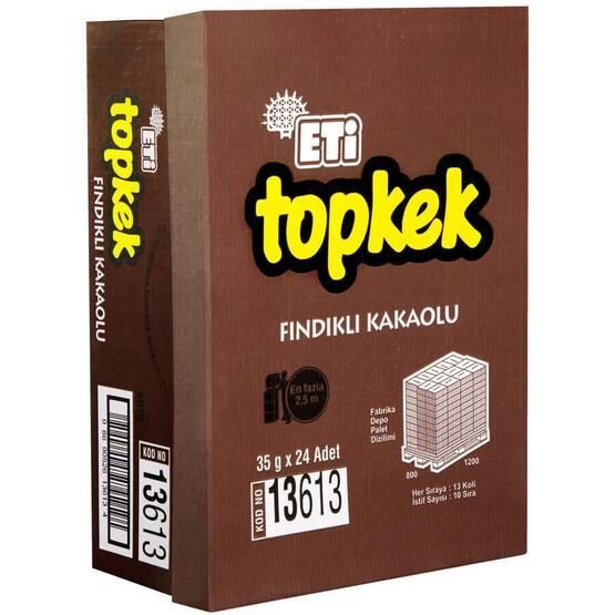 Eti Topkek 24x35 gr Kakaolu Fındıklı Kek