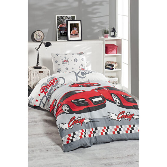 Ev & Ev Home Junior Nevresim Seti Tek Kişilik Crazy Kırmızı Bebek Nevresim Takımı Fiyatı