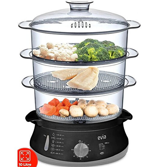 Evia Ea-4206 60 Dakika Zaman Ayarlı 10 Litre BPA Içermeyen Buharlı Pişirici Buharlı Pişiriciler Fiyatı