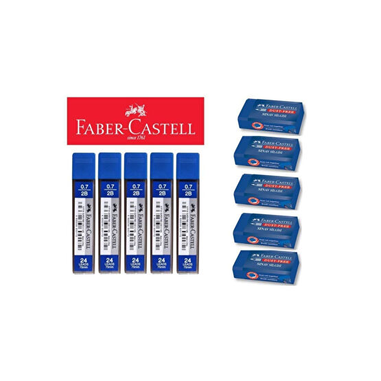 Faber Castell 5 Orta Boy Sınav Silgisi + 5 0.7 Uç Seti Silgi Fiyatı