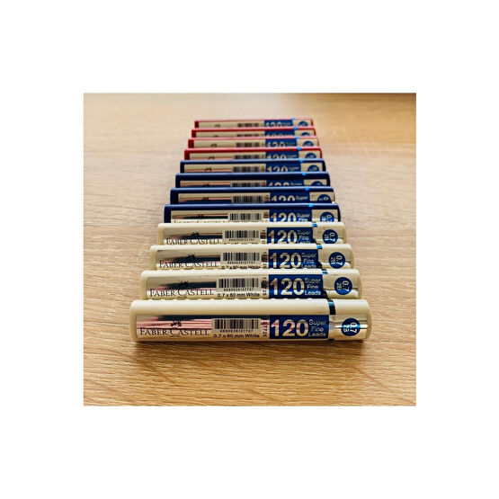 Faber Castell Grip Min Kalem Ucu 0.7 Karışık Renkli Paket 12 Adet (4 Beyaz 4 Mavi 4 Kırmızı) Kurşun Kalem Ucu (Min) Fiyatı