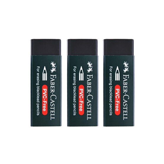 Faber Castell Pvc Free No:20 Büyük Boy Siyah Silgi(3 Adet) Silgi Fiyatı