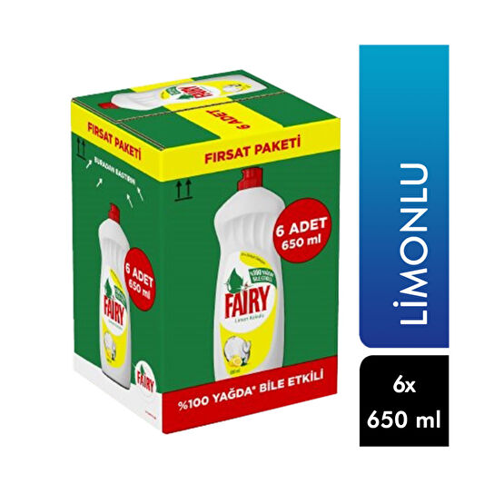 Fairy Sıvı Bulaşık Deterjanı 6x650 ml Limon Diğer Fiyatı