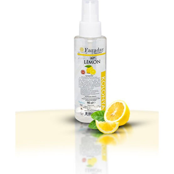 Faraday Cosmetics Yüksek Nitelikli Limon Kolonyası - 80 Derece - 110 ml Kolonya & Gülsuyu Fiyatı