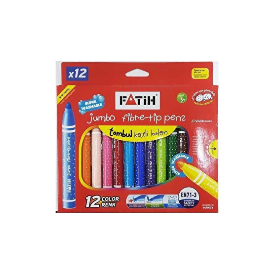 Fatih Keçeli Kalem Yıkanabilir Jumbo 12li