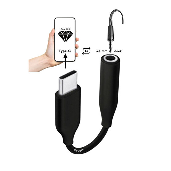 Favors Type-c To Jack 3.5 Mm Kulaklık Dönüştürücü Tüm Type-c Telefon Ile Uyumlu Aux Kablo Converter Bilgisayar Çevirici ve Adaptörü Fiyatı