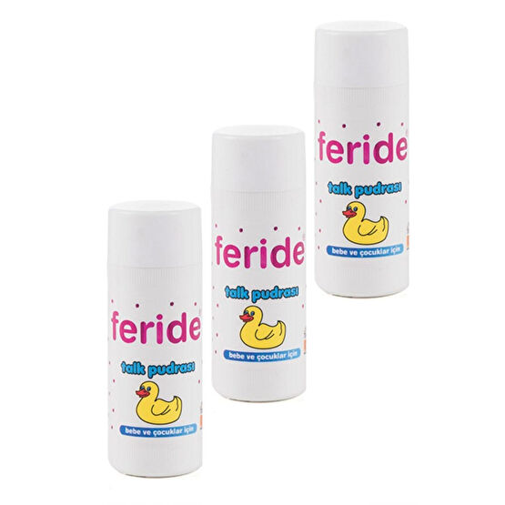 FERİDE GÜL KOKULU TALK PUDRASI Feride Bebek Talk Pudrası Toz 75gr  3 Adet Bebek Pudra Fiyatı