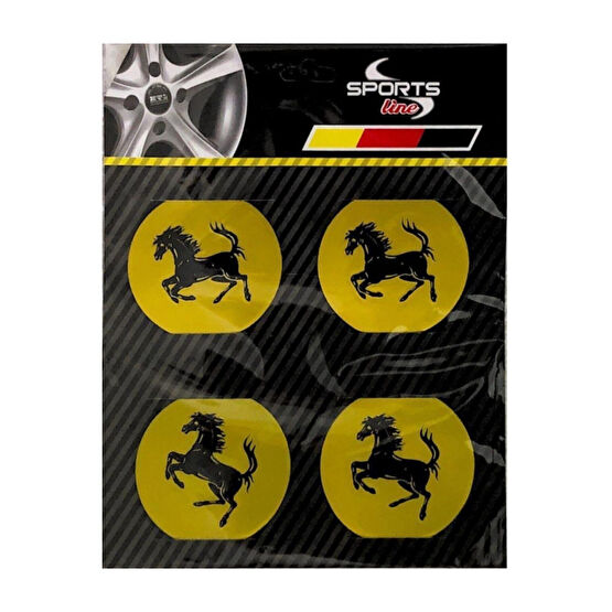 Ferrari Jant Göbeği Göbek Arması Sarı Sticker 4lü Set Jant Kapağı Fiyatı
