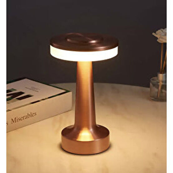 Fico Home Modern Led Abajur Masa Lambası Dokunmatik 3 Mod Kademeli Şarjlı Bakır Bronz Gece Lambası Fiyatı