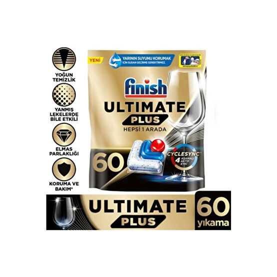Finish Powerball Ultimate Plus Hepsi Bir Arada 60 Yıkama Bulaşık Table