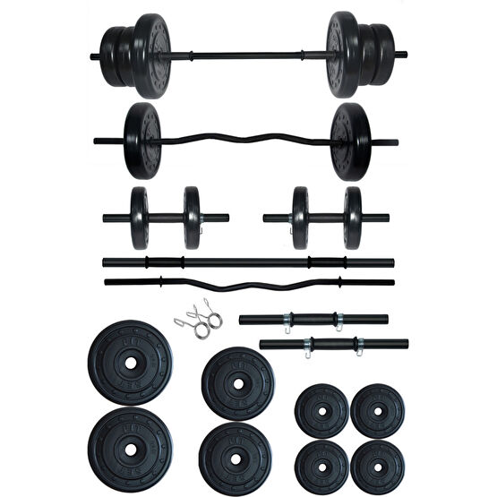 Fitset 48 kg Z Barlı Halter Seti ve Dambıl Seti Ağırlık Fitness Seti Dambıllar & El / Ayak Ağırlıkları Fiyatı