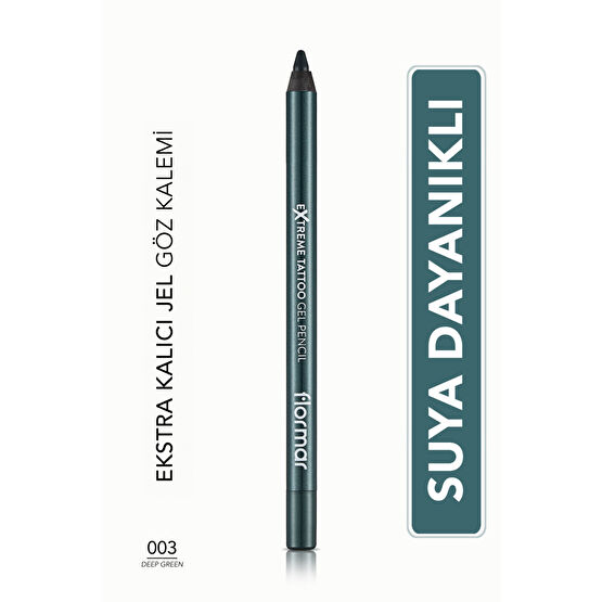 Flormar Mat Kalıcı Göz Kalemi (YEŞİL) - Extreme Tattoo Gel Pencil - 003 Deep Green - 8682536028851 Göz Kalemleri Fiyatı