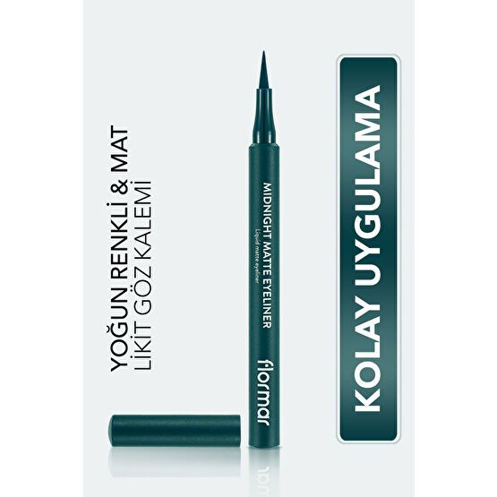 Flormar Mat Likit Kalem Eyeliner (YEŞİL) - Midnight Matte Eyeliner - 004 Green - 8690604641673 Eyeliner Fiyatı