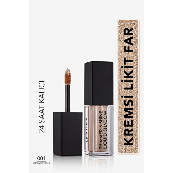 Flormar Metalik Likit Göz Farı (ALTIN) - Shimmer & Shine Liquid Shadow - 001 Cashmere Gold - 8682536002592 Göz Farı Fiyatı