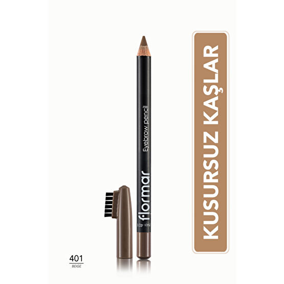 Flormar Özel Fırça Kapaklı Kaş Kalemi (AÇIK KAHVERENGİ) - Eyebrow Pencil - 401 Beıge - 8690604109418 Kaş Makyajı Fiyatı