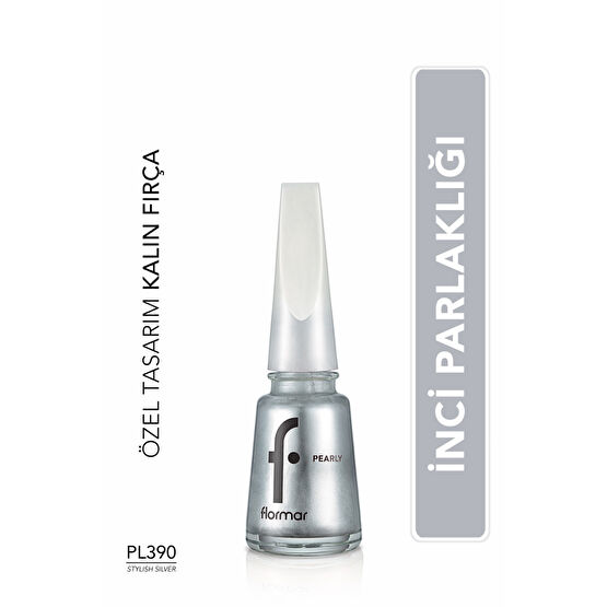 Flormar Sedefli Parlak Oje (GRİ) - Pearly Nail Enamel - Pl390 Stylish Silver - 8682536035538 Oje Fiyatı
