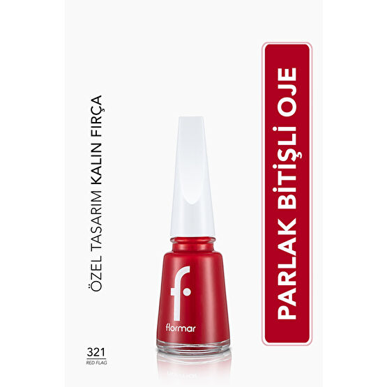 Flormar Sedefli Parlak Oje (KIRMIZI) - Nail Enamel - 321 Red Flag - 8682536035903