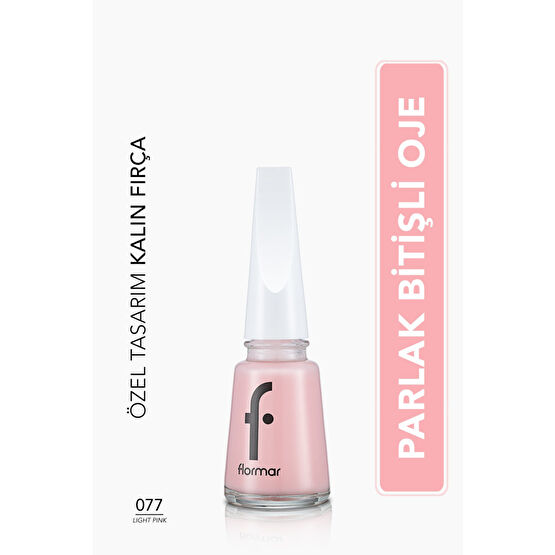 Flormar Sedefli Parlak Oje (PEMBE) - Nail Enamel - 077 Light Pink - 8682536035743