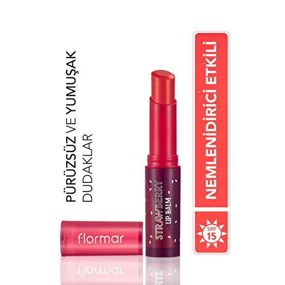 Flormar Shea ve Kakao Yağı İçeren Stik Renkli Dudak Nemlendiricisi - Lip Balm -003 STRAWBERRY-8690604555383 Dudak Bakımı / Koruyucu Fiyatı