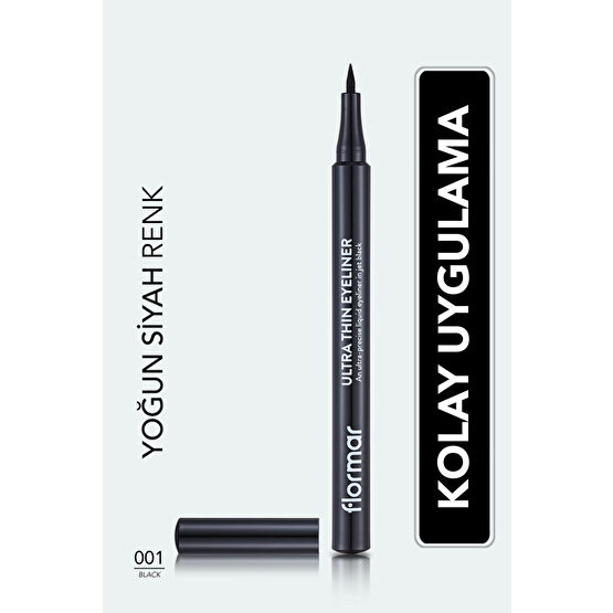 Flormar Ultra Ince Uçlu Eyeliner (SİYAH) - Ultra Thin Eyeliner - 001 Black - 8690604478491 Eyeliner Fiyatı