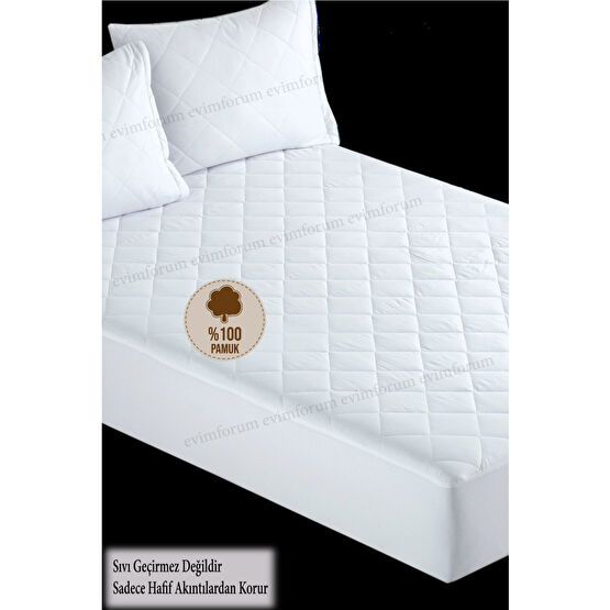Formeya Pamukkale Alez Kapitone Fitted Yatak Koruyucu %100 Pamuk Alez 200 x 200 Beden