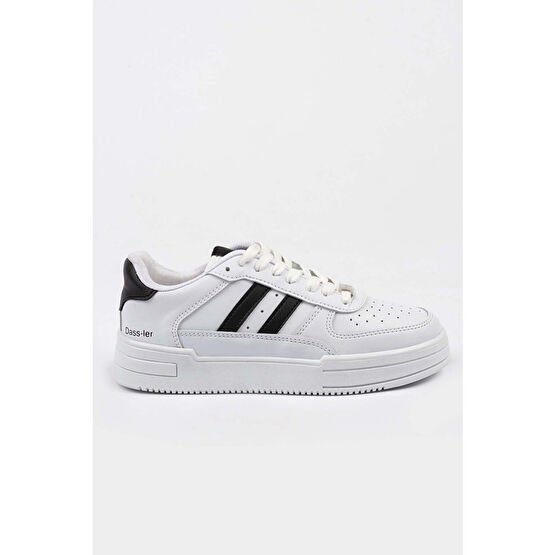 Freemax Unisex Garantili Ortopedik Hafif Esnek Sağlam Sneaker Spor Ayakkabı Beyaz Siyah 39 Beden