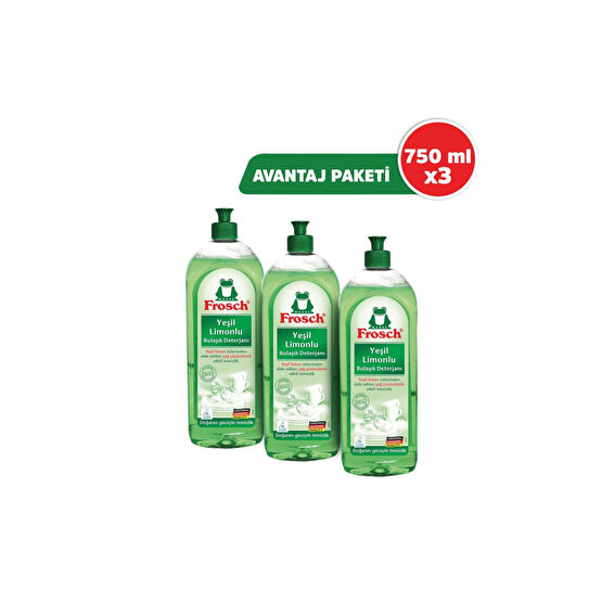 Frosch Yeşil Limonlu Bulaşık Deterjanı 750 ml 3lü Bulaşık Yıkama Fiyatı