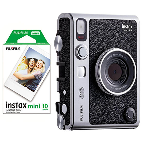 Fujifilm Instax Mini Evo Siyah Şipşak Fotoğraf Makinesi ve 10'lu Film Dijital Fotoğraf Makineleri Fiyatı