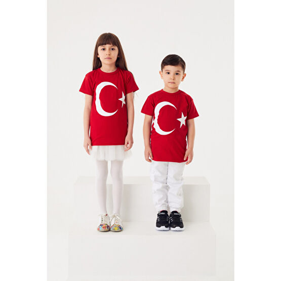 Fulla Moda 29 Ekim Türk Bayrağı Baskılı Çocuk Tişört 3 YAŞ Beden Bayan T-shirt Fiyatı