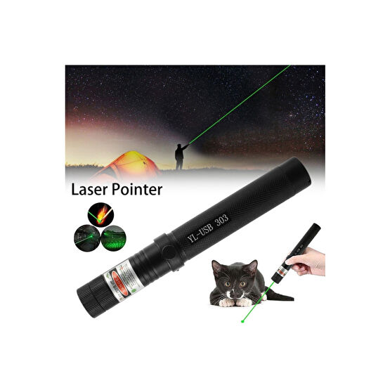 gaman Micro Usb Şarjlı Yeşil Lazer Pointer Yakabilen 2022 Model Lazer Yl-303usb El Feneri Fiyatı