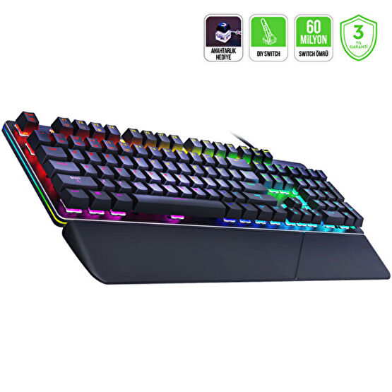 Gamepower Calypso V2 RGB Optik Su ve Toza Dayanıklı Mekanik Red Switch USB Diy Gaming Klavye Oyuncu Klavyesi Fiyatı